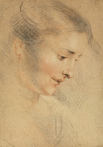 Watteau, Jean Antoine - Skizze eines Frauenkopfes