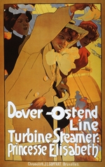 Hohenstein, Adolfo - Dover-Ostend Line, Turbine Steamer: Princess Elisabeth (Plakat)
