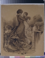 Wrubel, Michail Alexandrowitsch - Anna Karenina mit ihrem Sohn (Illustration zum Roman Anna Karenina von Lew Tolstoi)