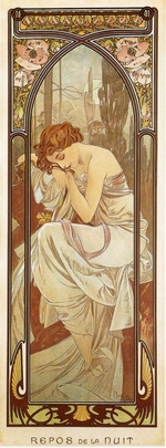 Mucha, Alfons Marie - Nacht (Aus der Serie Die Tageszeiten)