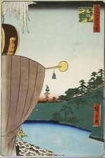 Hiroshige, Utagawa - Ankunft der Sanno Shrine Festival-Prozession in Kojimachi (Einhundert Ansichten von Edo)