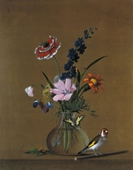 Tolstoi, Fjodor Petrowitsch - Blumenstrauß mit Schmetterling und Vogel