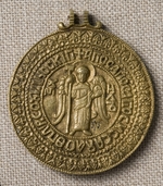 Altrussische Kunst - Amulett Tschernihiw Hrywnja des Wladimir II. Monomach (Avers: Erzengel Michael. Revers: Medusa)