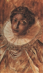 Petrow-Wodkin, Kusma Sergejewitsch - Marina Mniszech. Make-up Entwurf zum Theaterstück Boris Godunow von A. Puschkin