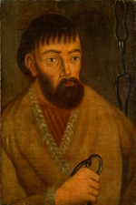 Unbekannter Künstler - Porträt des Anführers des Bauernaufstands Jemeljan I. Pugatschow (um 1742-1775)