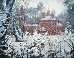 Nesterenko, Wassili Ignatiewitsch - Winter in Wladykino. Die Mariä-Geburts-Kirche