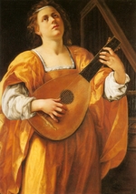 Gentileschi, Artemisia - Heilige Cäcilia spielt Laute
