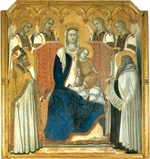 Lorenzetti, Pietro - Thronende Madonna mit Kind zwischen heiligen Nikolaus und Prophet Elias (Madonna del Carmine)