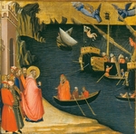 Lorenzetti, Ambrogio - Heiliger Nikolaus überzeugt die Seeleute, von ihren Kornladungen etwas abzugeben
