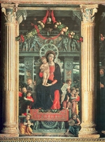 Mantegna, Andrea - Thronende Madonna mit Kind. Altarbild der Kirche des Heiligen Zeno zu Verona