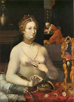 Meister der Schule von Fontainebleau - Dame bei der Toilette