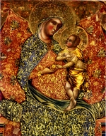 Veneziano, Paolo - Thronende Madonna mit Kind und zwei Engel