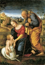 Raffael (Raffaello Sanzio da Urbino) - Die heilige Familie mit Lamm
