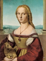 Raffael (Raffaello Sanzio da Urbino) - Porträt einer jungen Frau mit dem Einhorn