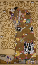 Klimt, Gustav - Die Erfüllung (Die Umarmung) Entwurf für den Wandfries im Palais Stoclet in Brüssel, Detail