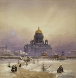 Weiss, Johann Baptist - Winterlandschaft mit der Isaakskathedrale in Sankt Petersburg