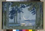 Bilibin, Iwan Jakowlewitsch - Nacht am Ilmensee. Bühnenbildentwurf zur Oper Sadko von N. Rimski-Korsakow