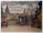 Wasnezow, Appolinari Michailowitsch - Das Strelitzen-Viertel. Bühnenbildentwurf zur Oper Chowanschtschina von M. Mussorgski
