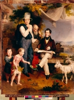 Golicke, Wilhelm August - Selbstbildnis mit Porträt von Maler George Dawe (1781-1829)