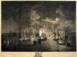 Unbekannter Künstler - Die Seeschlacht von Çesme in der Nacht zum 26. Juni 1770