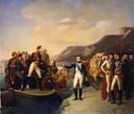 Unbekannter Künstler - Abschied von Napoleon und Alexander I. in Tilsit. Monarchentreffen zu Tilsit im Juli 1807