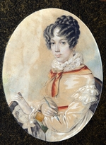 Unbekannter Künstler - Porträt von Natalia Dmitriewna Fonwisina (1803-1869)