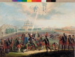 Unbekannter Künstler - Die jubelnde Begrüssung der Katharina II. von dem Ismailowski-Regiment am Tag der Palastrevolution am 28. Juni 1762