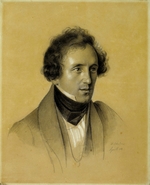 Schadow, Friedrich Wilhelm, von - Porträt von Pianist und Komponist Felix Mendelssohn Bartholdy (1809-1847)