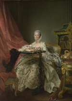 Drouais, François-Hubert - Madame de Pompadour (1721-1764) am Stickrahmen