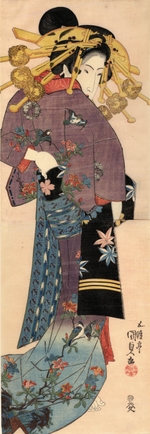 Kunisada (Toyokuni III.), Utagawa - Stehende Schönheit (Bijin)
