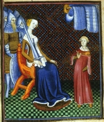 Unbekannter Künstler - Semiramis (Detail einer Buchminiatur aus De claris mulieribus von Giovanni Boccaccio)