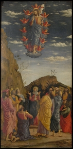 Mantegna, Andrea - Die Himmelfahrt Christi (Trittico degli uffizi (Uffizi Triptychon), linke Tafel)