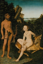 Cranach, Lucas, der Ältere - Apoll und Diana in waldiger Landschaft