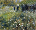 Renoir, Pierre Auguste - Frau mit Sonnenschirm in einem Garten