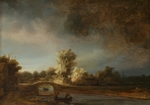 Rembrandt van Rhijn - Landschaft mit Steinbrücke