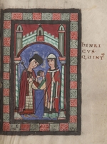 Unbekannter Künstler - Heinrich V. und seine 12-jährige Gemahlin Mathilde beim Hochzeitsmahl in Mainz am 7. Januar 1114