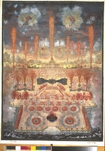 Unbekannter Künstler - Feuerwerk und Illumination am 16. Juni 1744 in Moskau