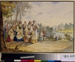 Kolmann (Kollmann), Karl Iwanowitsch - Russische Bauernmädchen in festlichen Kleidern