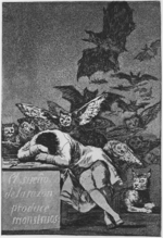 Goya, Francisco, de - Der Schlaf der Vernunft gebiert Ungeheuer. (Capricho Nr. 43)