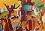 Macke, August - Kleiner Zoologischer Garten in Braun und Gelb