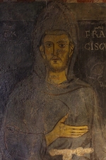 Unbekannter Künstler - Der Heilige Franz von Assisi (Detail seines ältesten Portraits)