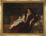Makowski, Konstantin Jegorowitsch - Interieur mit Mutter und Tochter