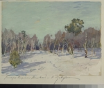 Lewitan, Isaak Iljitsch - Garten im Schnee