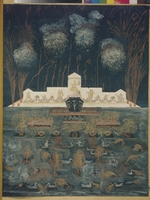 Unbekannter KÃ¼nstler - Feuerwerk und Illumination anlässlich des Friede von Abo am 15. September 1743