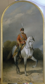 Swertschkow, Nikolai Jegorowitsch - Porträt des Kaisers Alexander III. (1845-1894) in Uniform der Leib-Garde-Husaren-Regiment