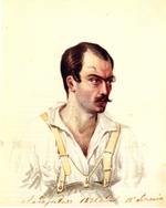 Bestuschew, Nikolai Alexandrowitsch - Porträt von Dekabrist Alexander Iwanowitsch Jakubowitsch (1792-1845)