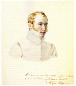 Bestuschew, Nikolai Alexandrowitsch - Porträt von Dekabrist Baron Andrei von Rosen (1799-1884)