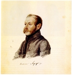 Bestuschew, Nikolai Alexandrowitsch - Porträt von Dekabrist Nikolai Lorer (1794-1873)