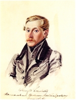 Bestuschew, Nikolai Alexandrowitsch - Porträt von Dekabrist Pjotr Beljajew (1804-1864)