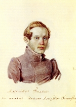 Bestuschew, Nikolai Alexandrowitsch - Porträt von Dekabrist Alexander Beljajew (1803-1887)